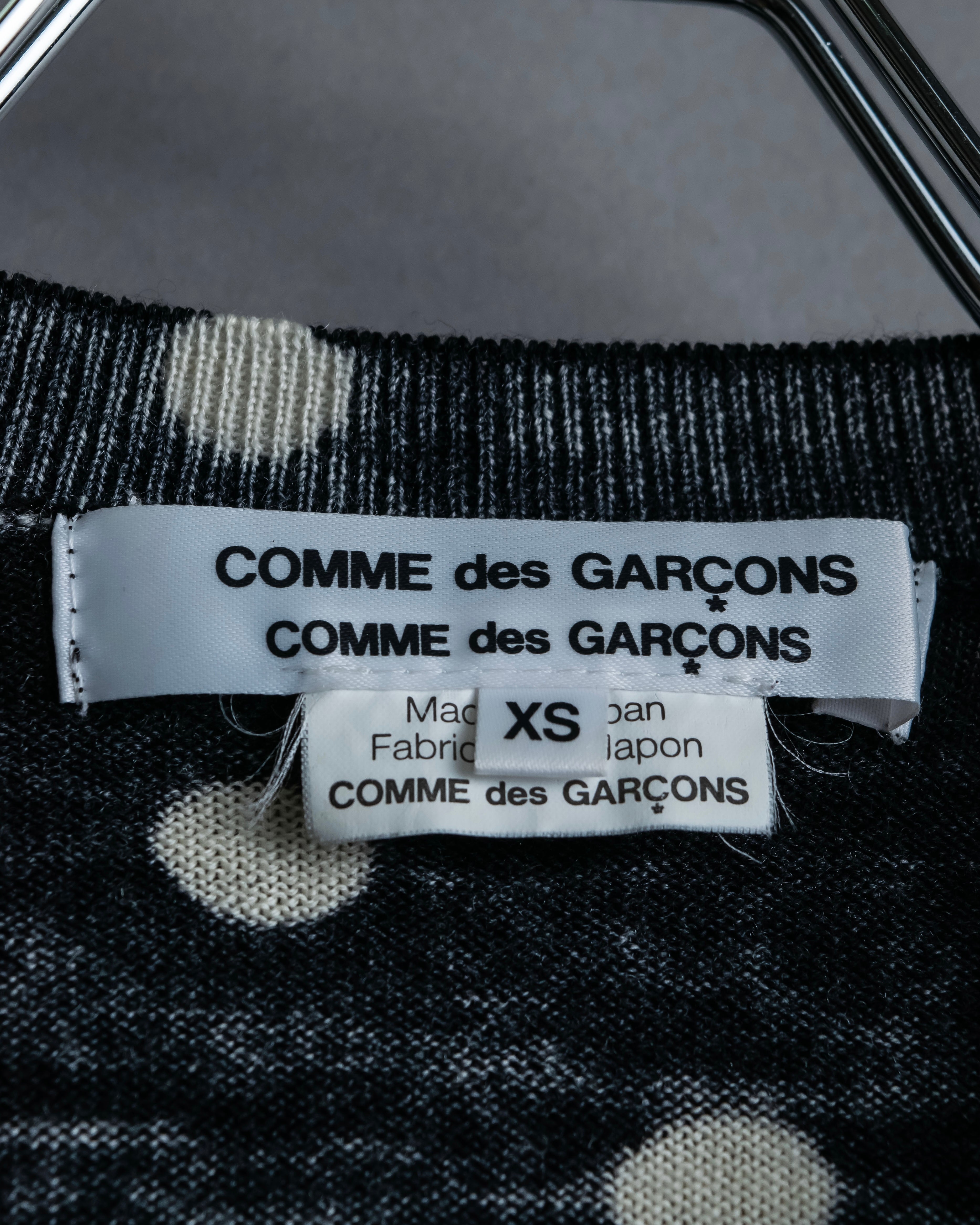 “Comme des Garçons Comme des Garçons“ Dot patterned wool knit cardigan