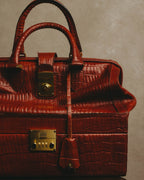 -SPECIAL- “Giorgio Armani” 90’s-00’s Crocodile embossed leather frame bag