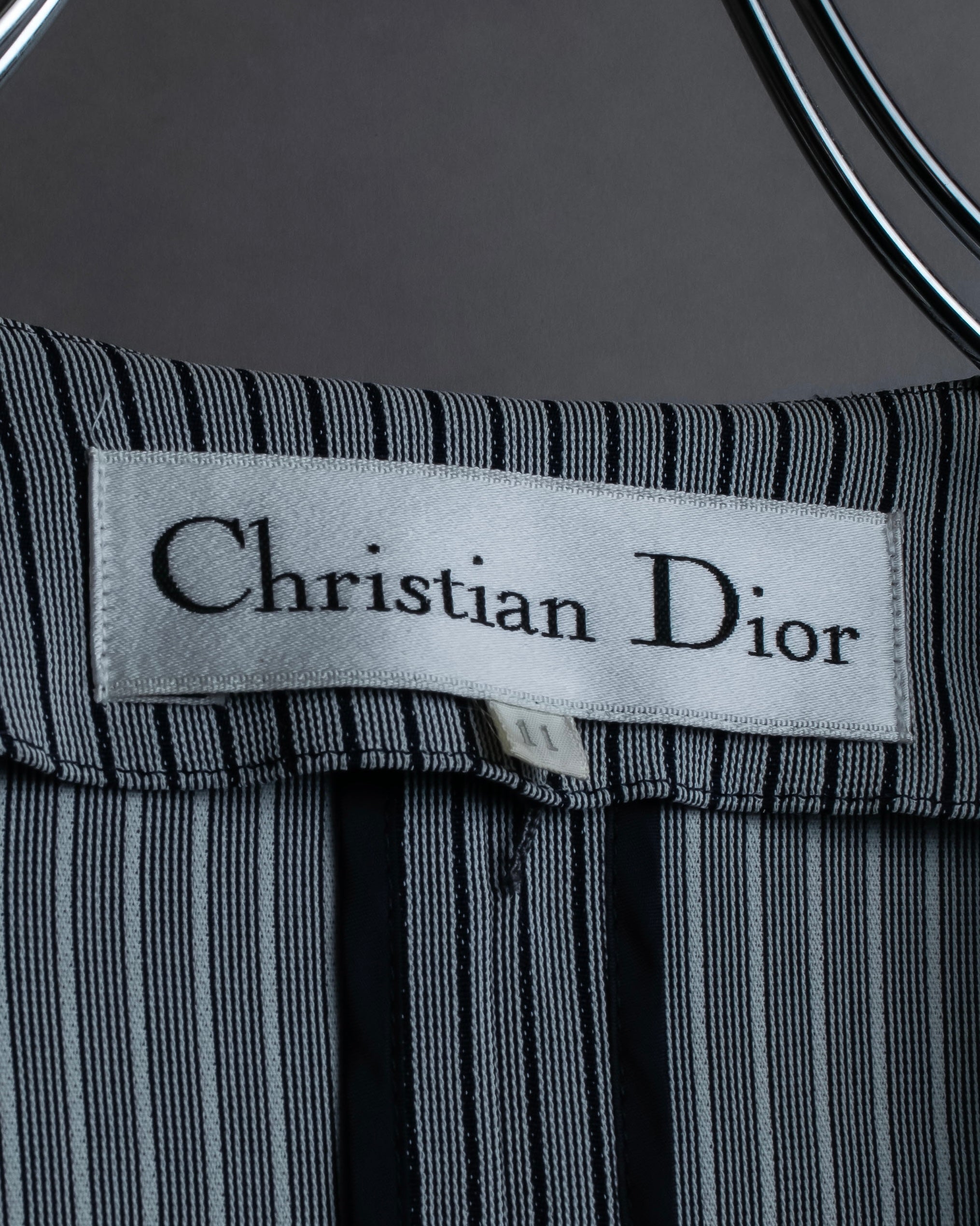 "Christian Dior" Pinstripe collarless jacket