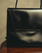 "LOEWE" 80's-90's Structured top-handle shoulder bag