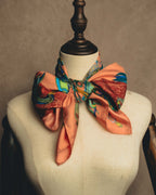 "GUCCI" Late 70's-early 90's oriental motif silk scarf