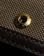 "PRADA" Logo engraved canvas combination long wallet