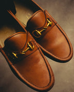 "GUCCI" 80's-90's Classic horsebit leather loafers