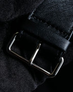 "LOUIS VUITTON" Leather tape cross knit detail vest