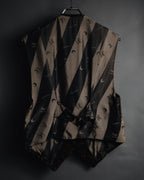 "LUNA MATTINO" 90’s Crushed velvet pointed hem vest