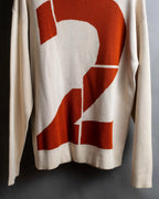 "Salvatore Ferragamo" 2 numbering graphic design intarsia knit