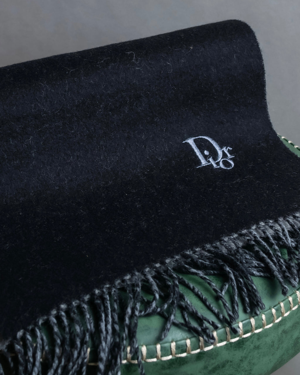 "Christian Dior" Reversible design logo engraved muffler