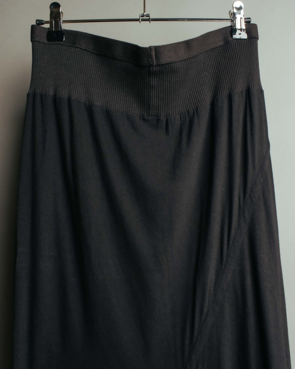 "Rick Owens Lilies" 10's-12's Vintage asymmetrical drape jersey midi skirt