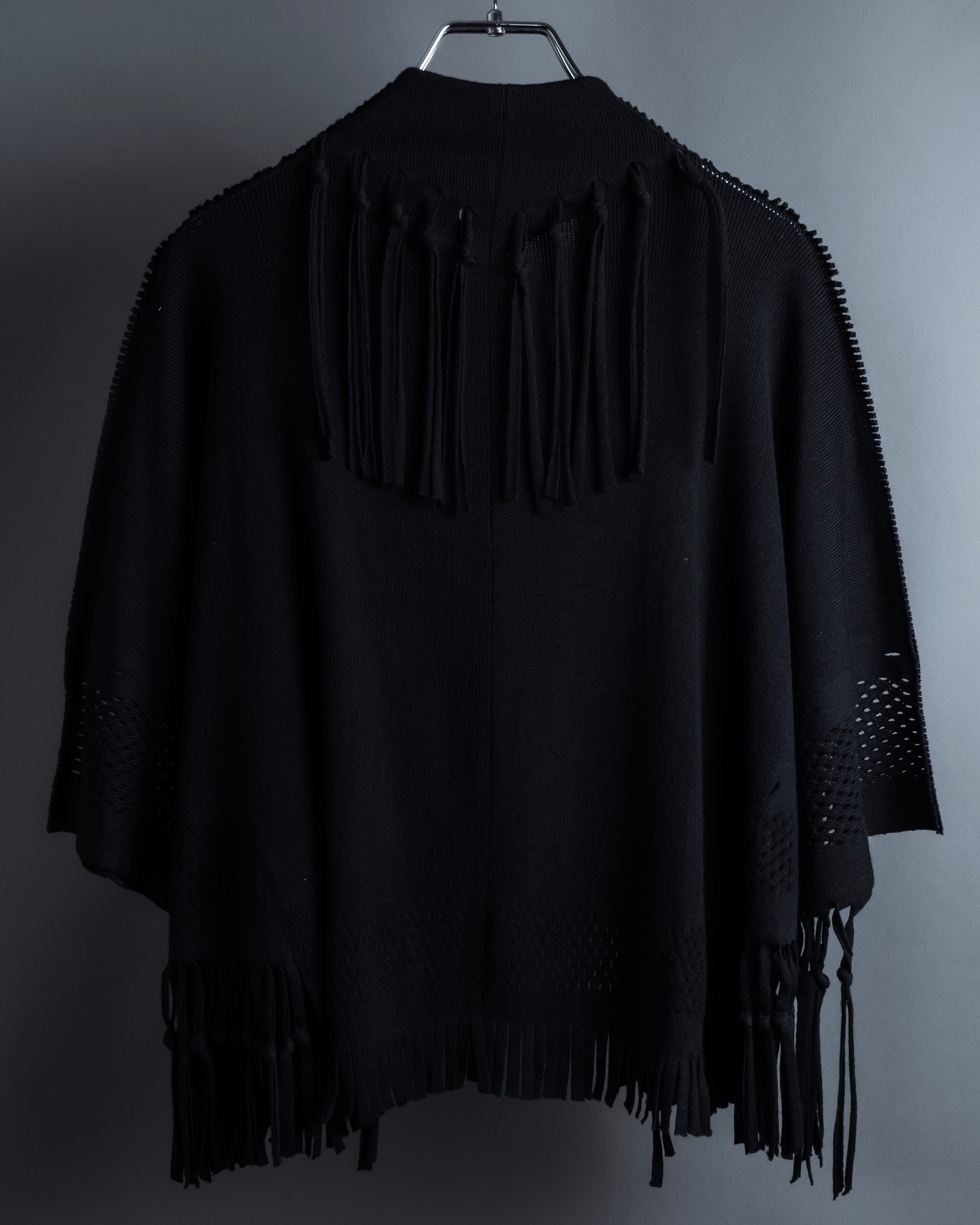 "ISSEY MIYAKE" 01AWRough knit fringe design cardigan