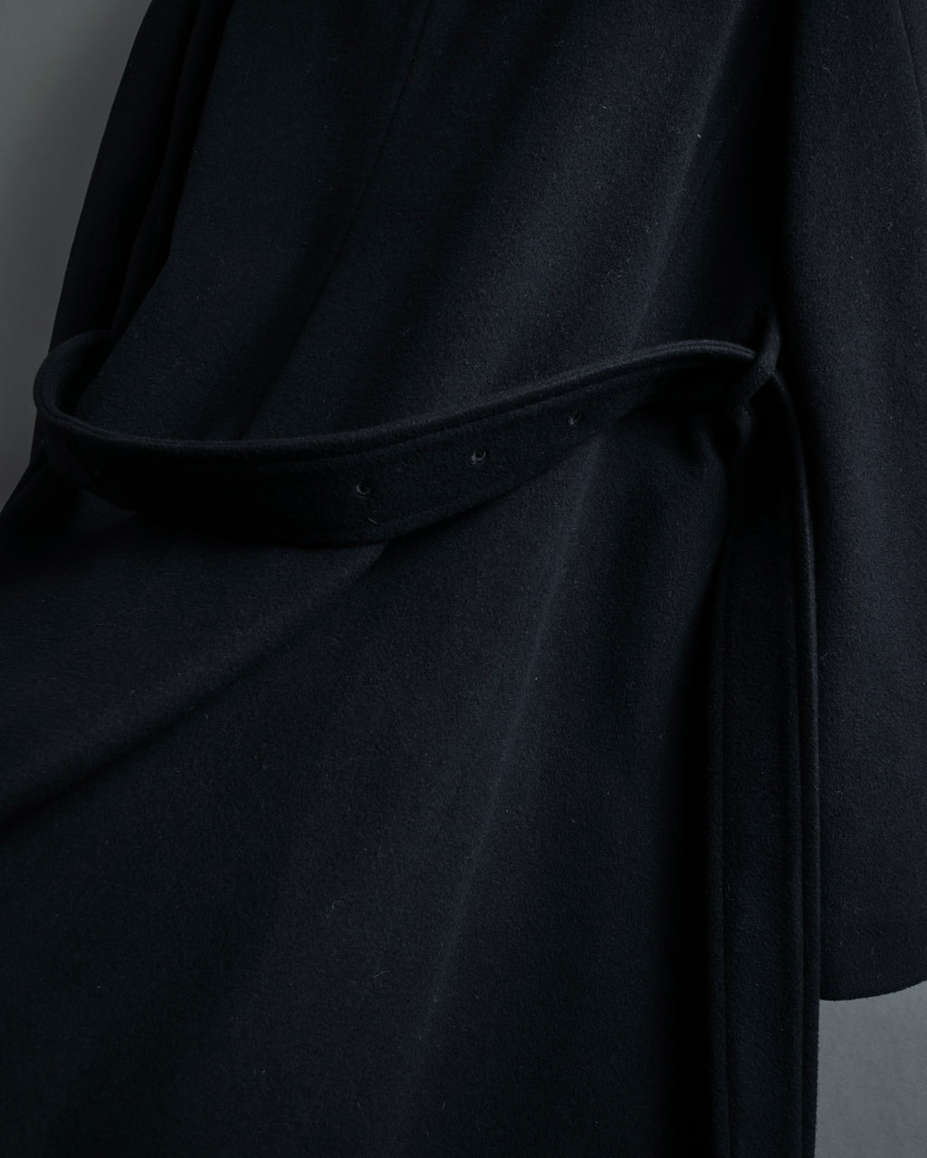 "BURBERRY" Belted design stand collar cashmere mix long coat