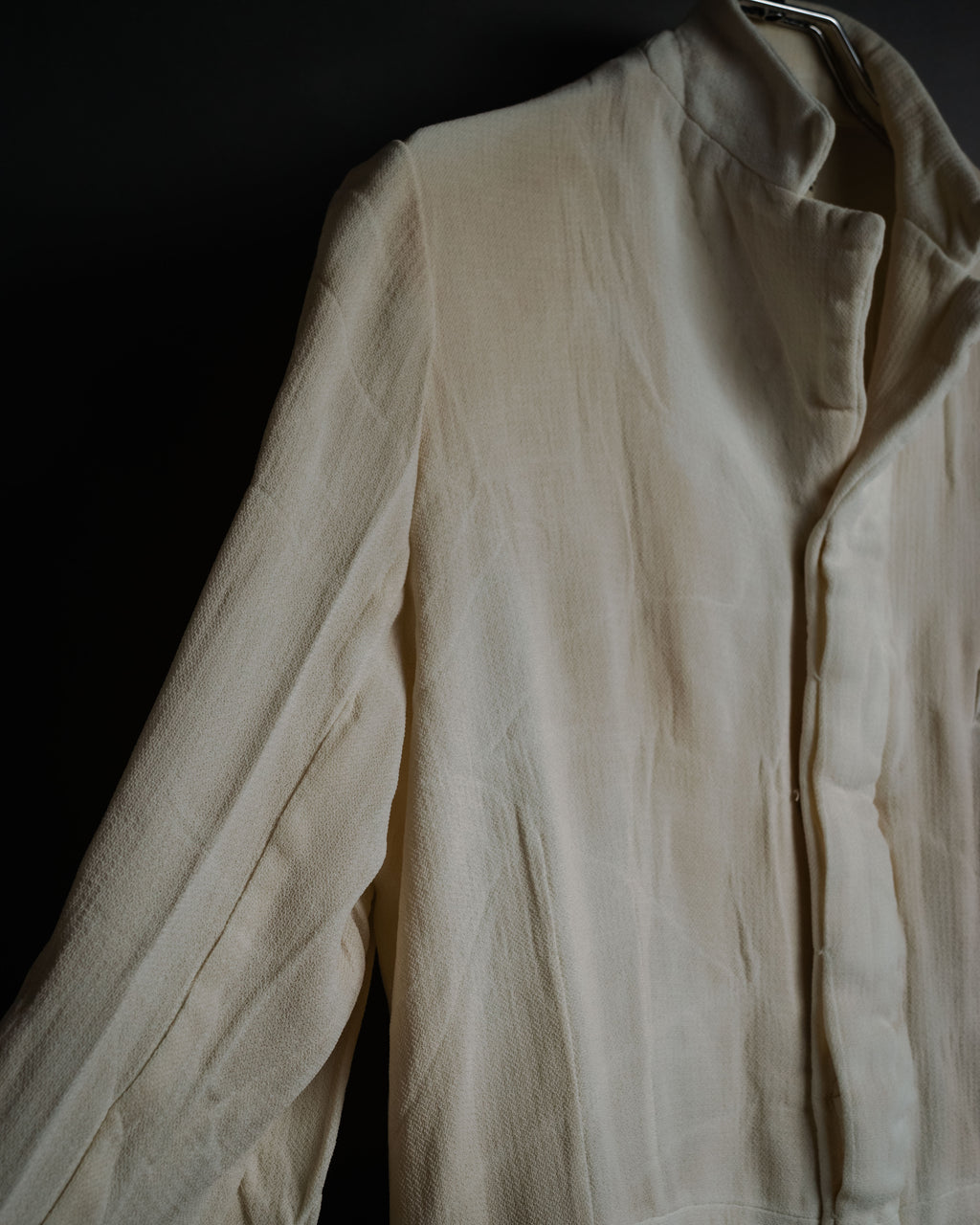“robe de chambre COMME des GARÇONS” 90’s Textured stand collar concealed front jacket