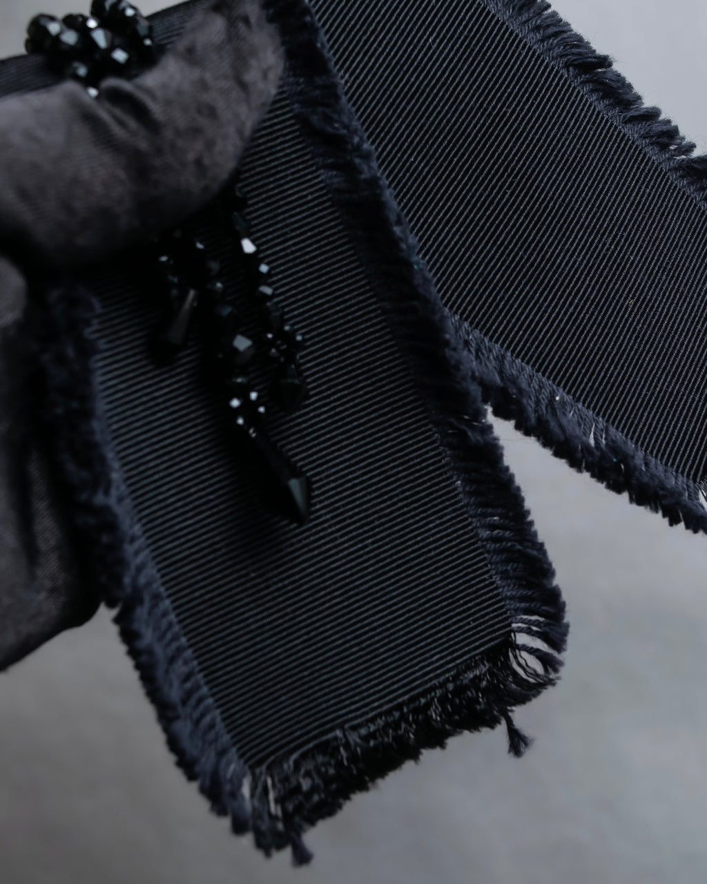 "GUCCI" Black bejeweled grosgrain ribbon