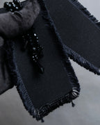 "GUCCI" Black bejeweled grosgrain ribbon