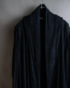 "ISSEY MIYAKE PERMANENT" Large shawl collar silk long cardigan