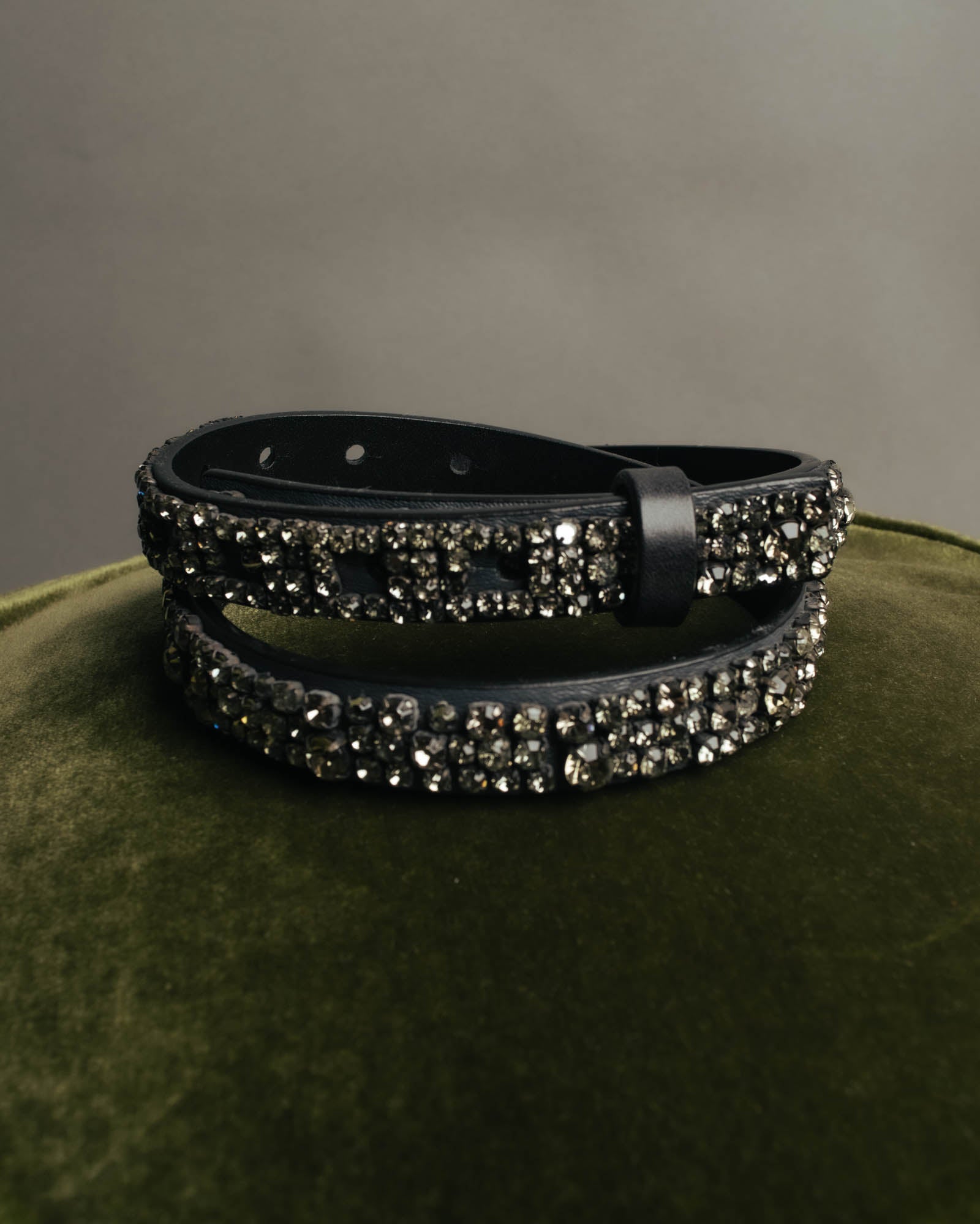 “CÉLINE” 2010 Crystal embellished leather belt