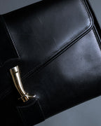 "GUCCI" Saddlery motif crisp design vintage leather shoulder bag