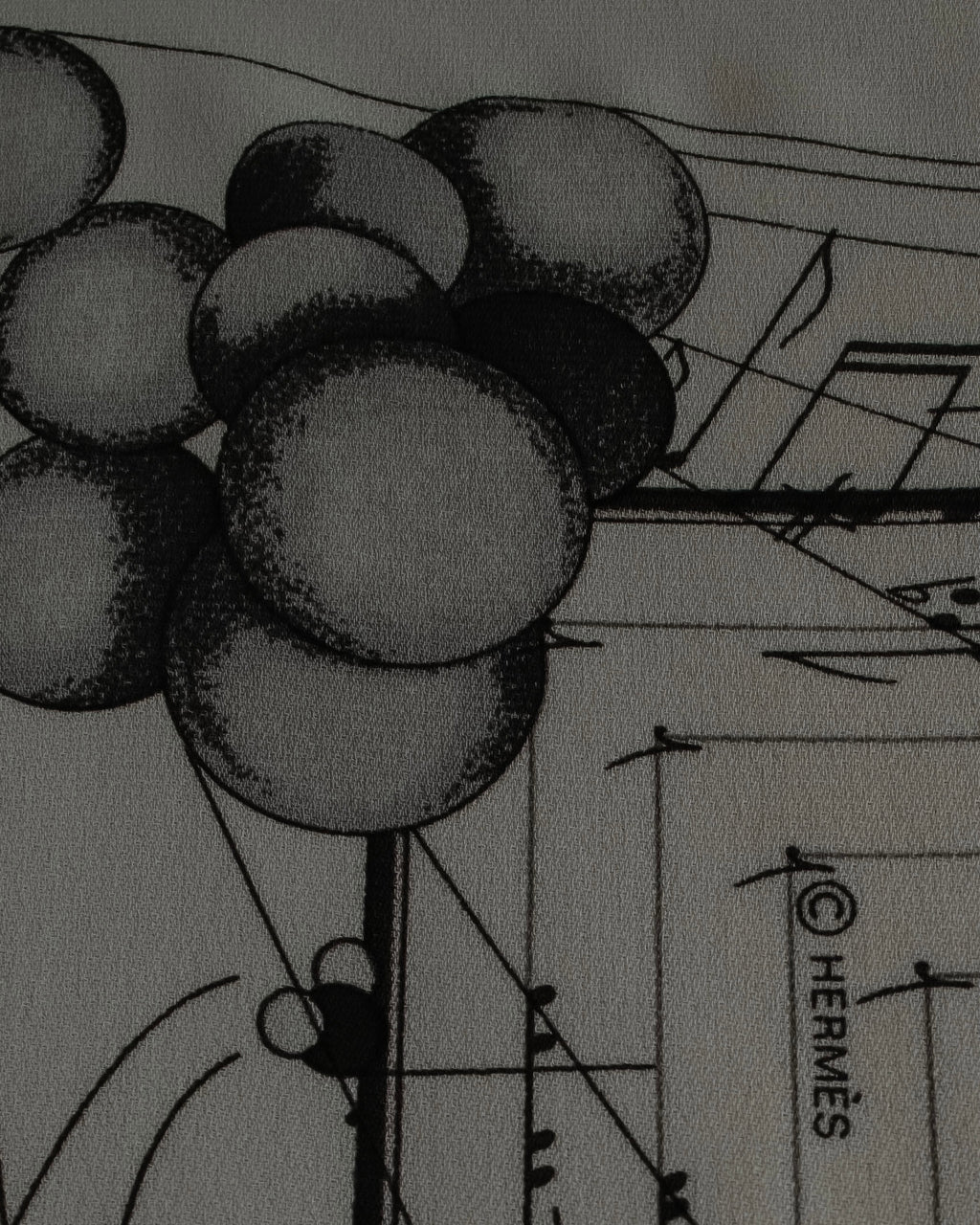 "HERMES" La Musique des Sphères Carre 90 silk scarf