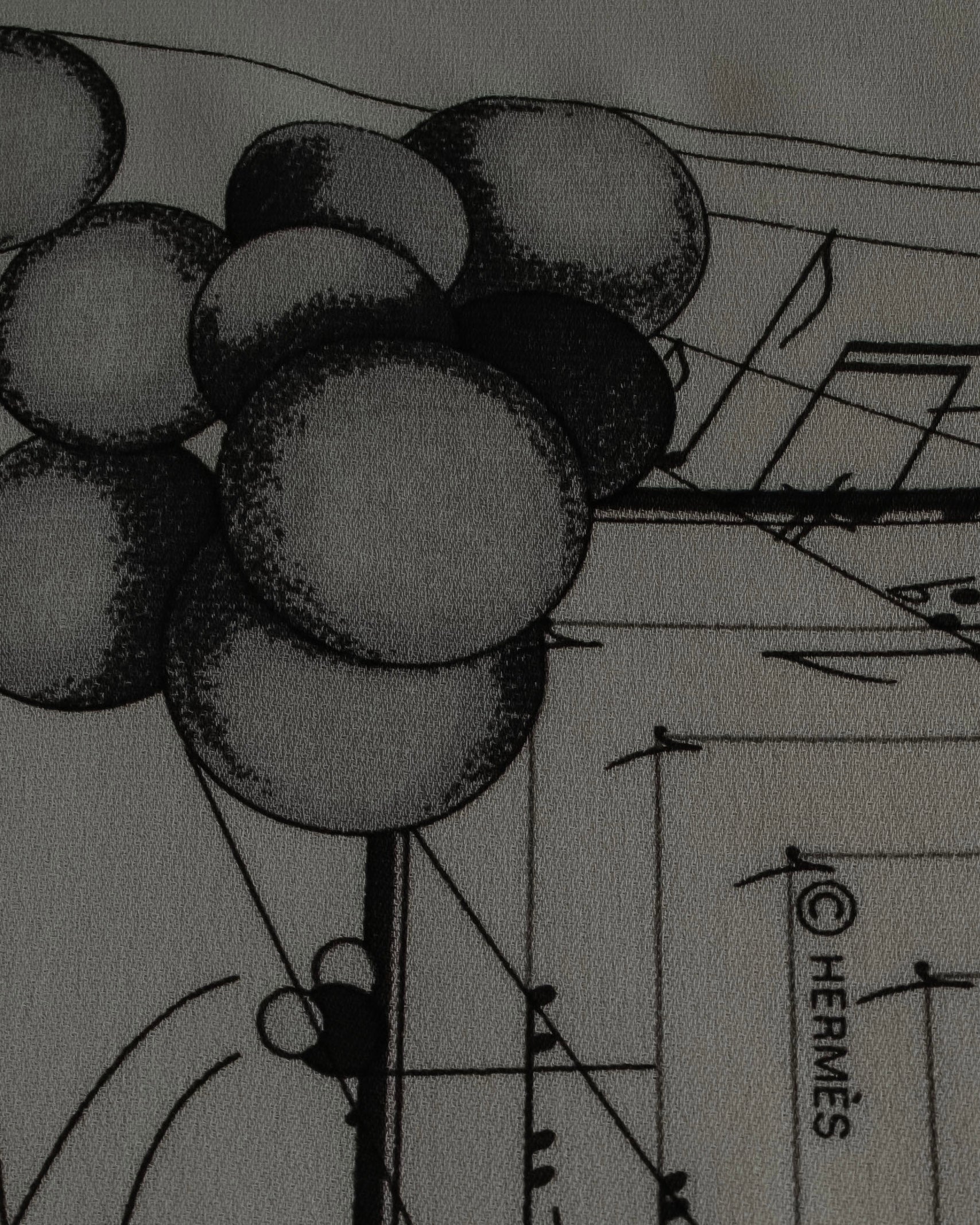 "HERMES" La Musique des Sphères Carre 90 silk scarf