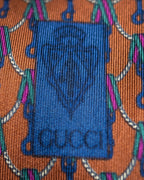 "GUCCI" Horsebit &amp; GG pattern silk neck tie