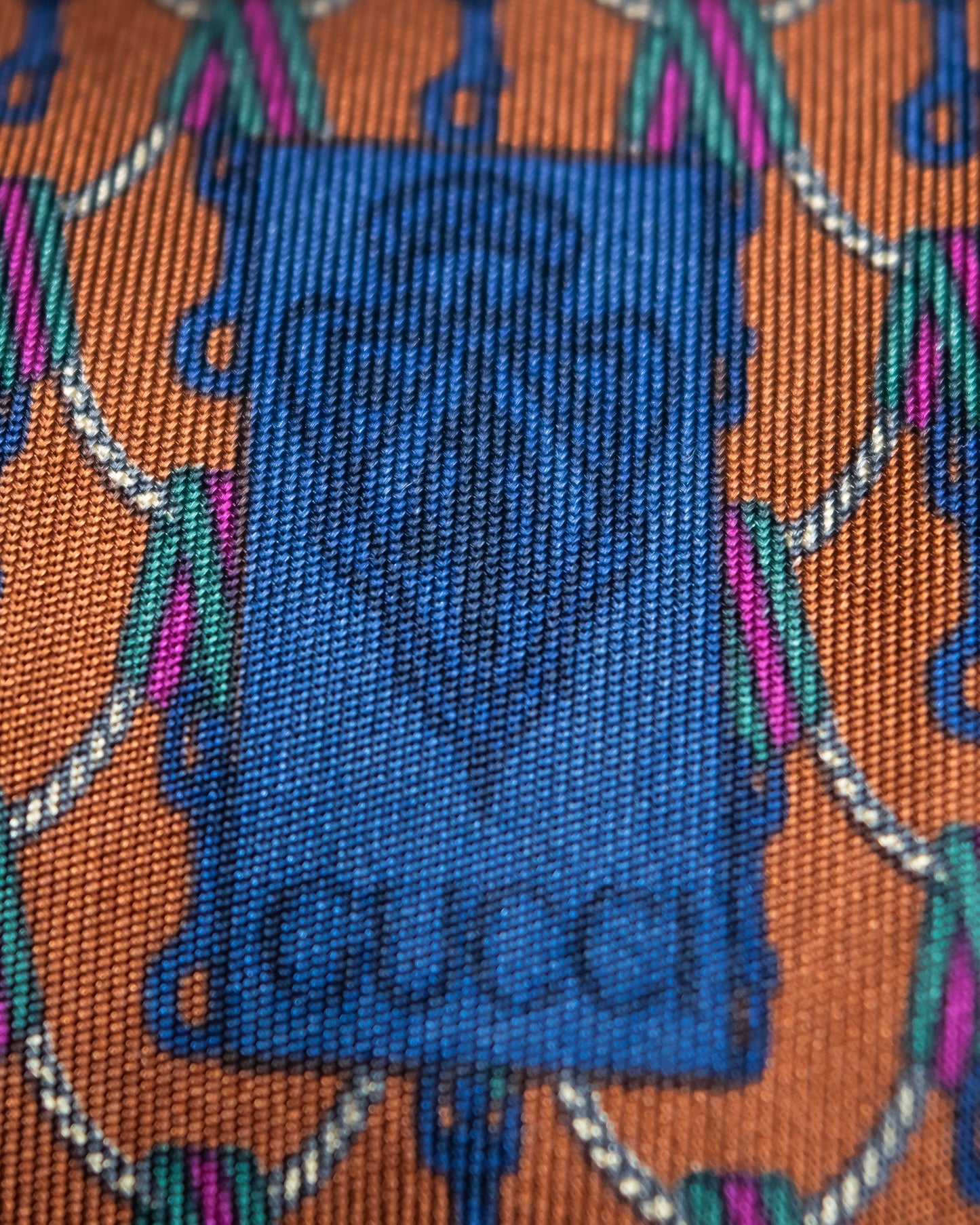 "GUCCI" Horsebit & GG pattern silk neck tie