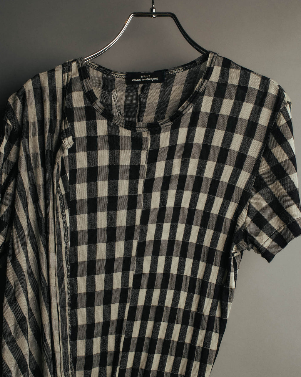 “tricot COMME des GARÇONS” 00’s-10’s Asymmetric gingham draped top