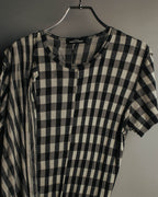“tricot COMME des GARÇONS” 00’s-10’s Asymmetric gingham draped top