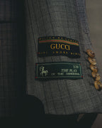 -SPECIAL- “GUCCI” 2019-2021 Glen check double-breasted wool suit