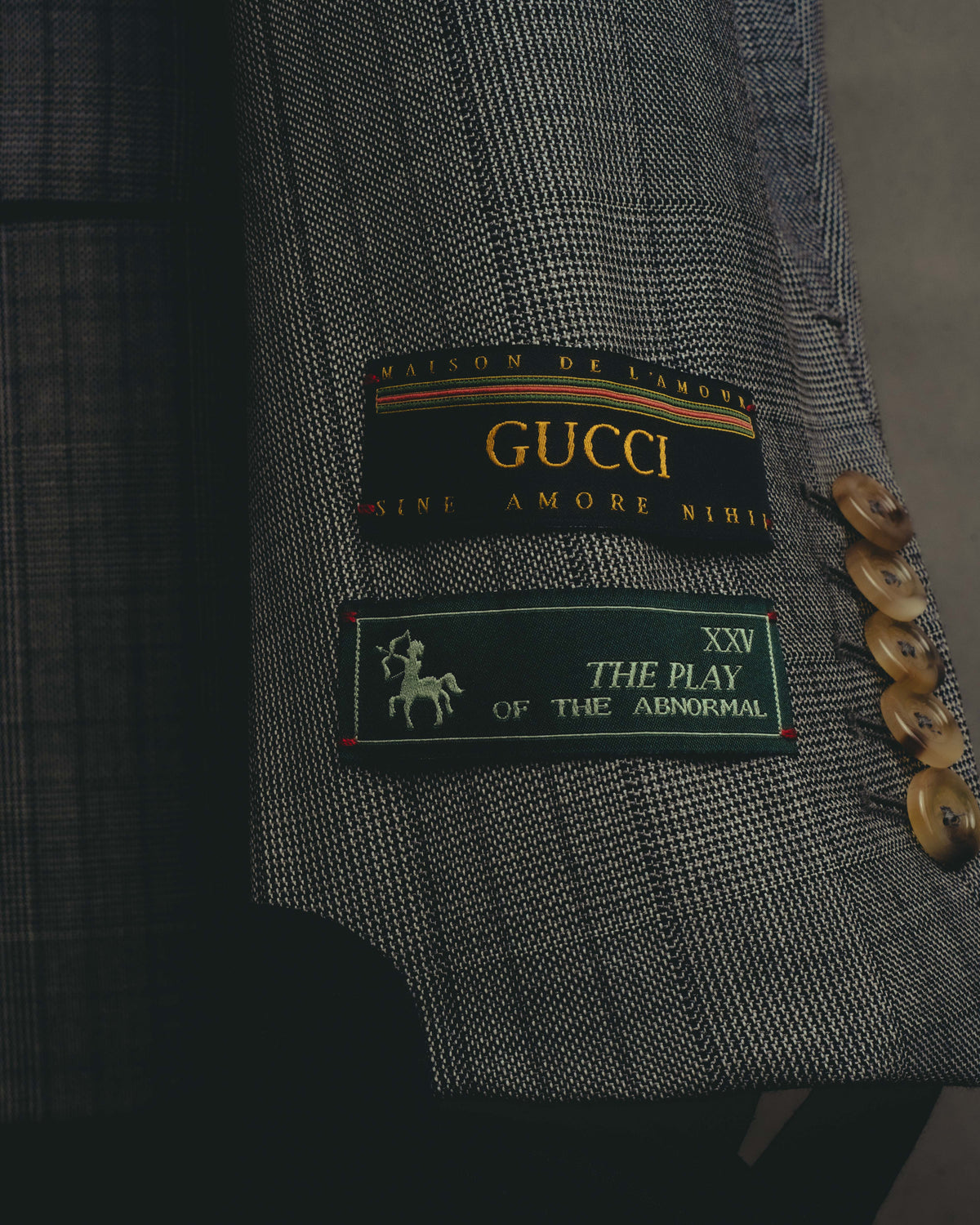 -SPECIAL- “GUCCI” 2019-2021 Glen check double-breasted wool suit