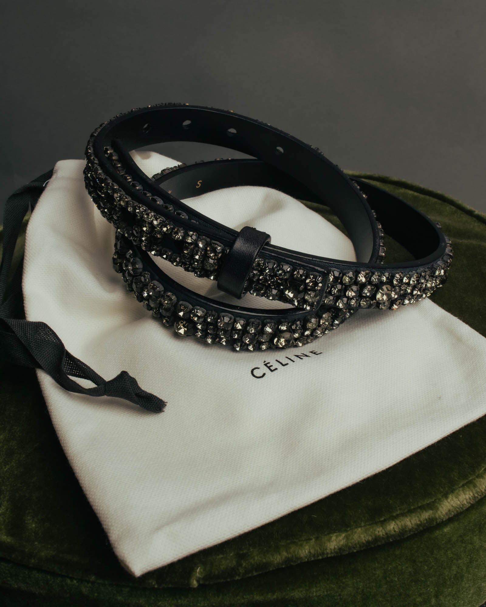 “CÉLINE” 2010 Crystal embellished leather belt