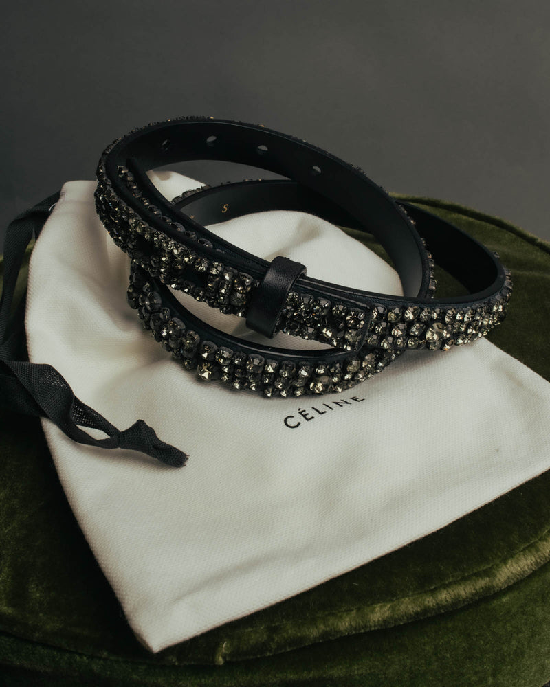 “CÉLINE” 2010 Crystal embellished leather belt