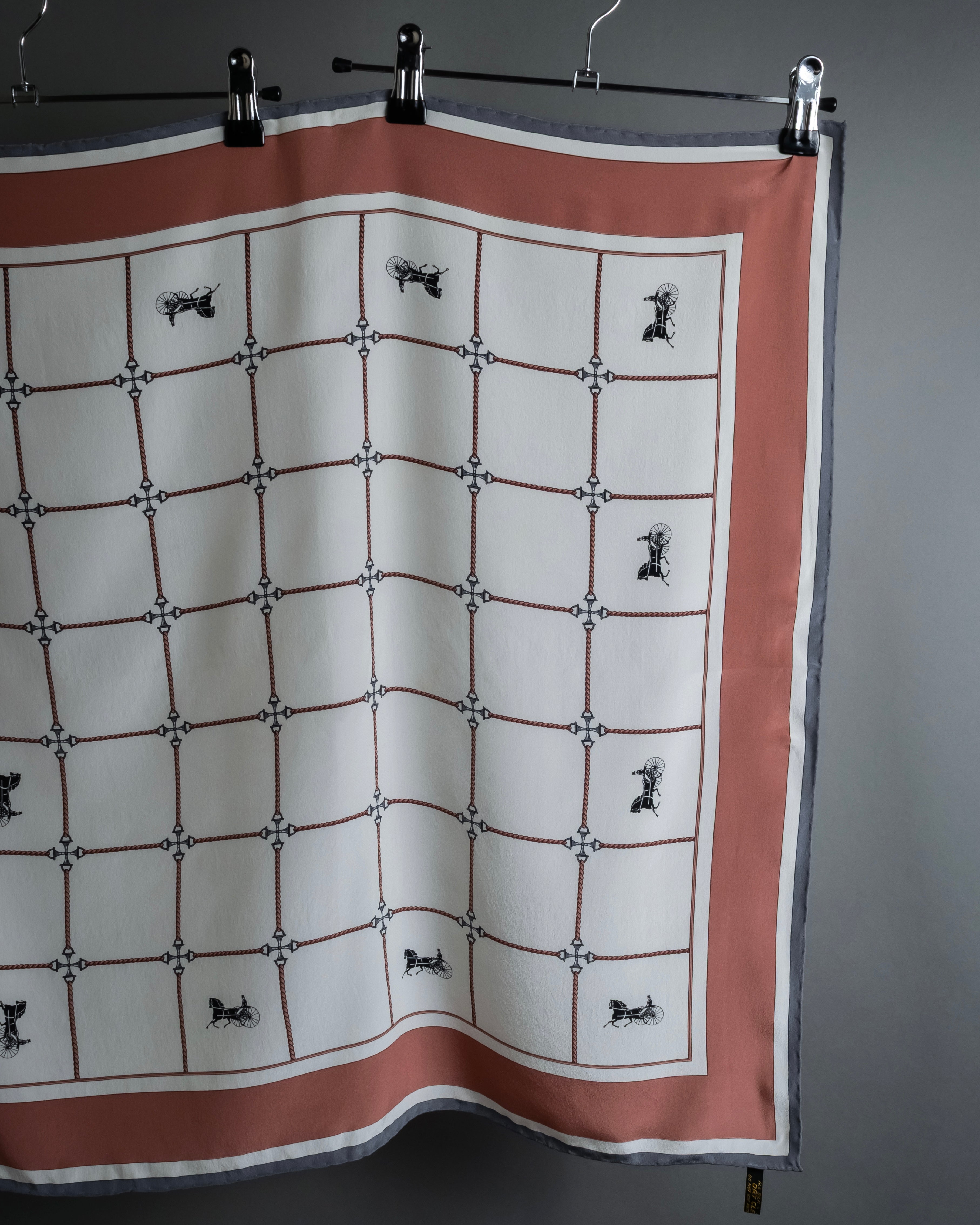 "CELINE" Horse-drawn carriage design silk scarf