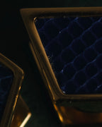 "HERMES" 90’s-00’s diamond inlay lizard cufflinks