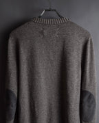 "MAISON MARGIELA" 13AW Patch accented low gauge wool cardigan