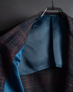 "Tex Teq" Gradient check pattern tailored jacket