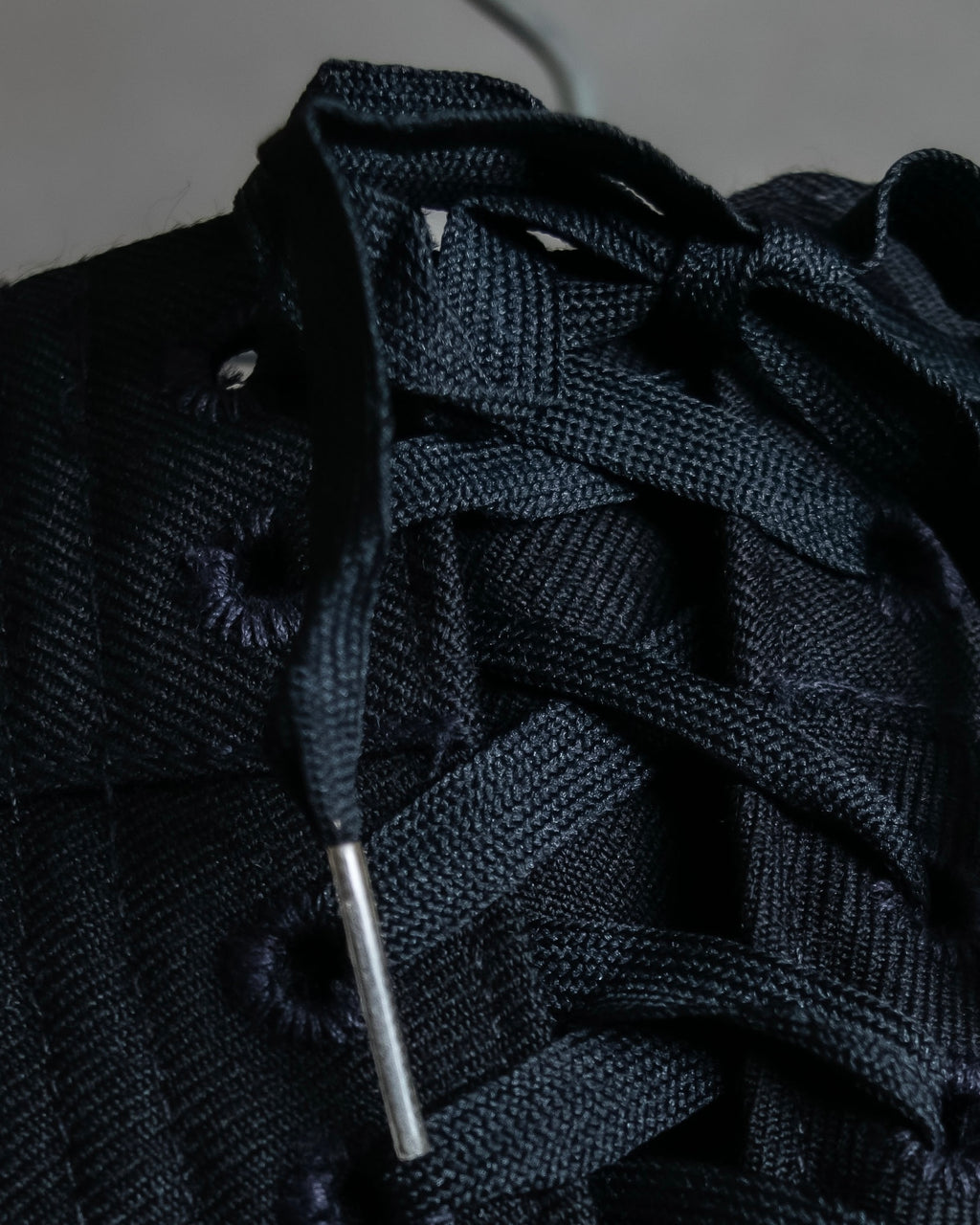 "US navy inspired lace back wide sailor pants"