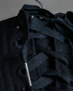 "US navy inspired lace back wide sailor pants"