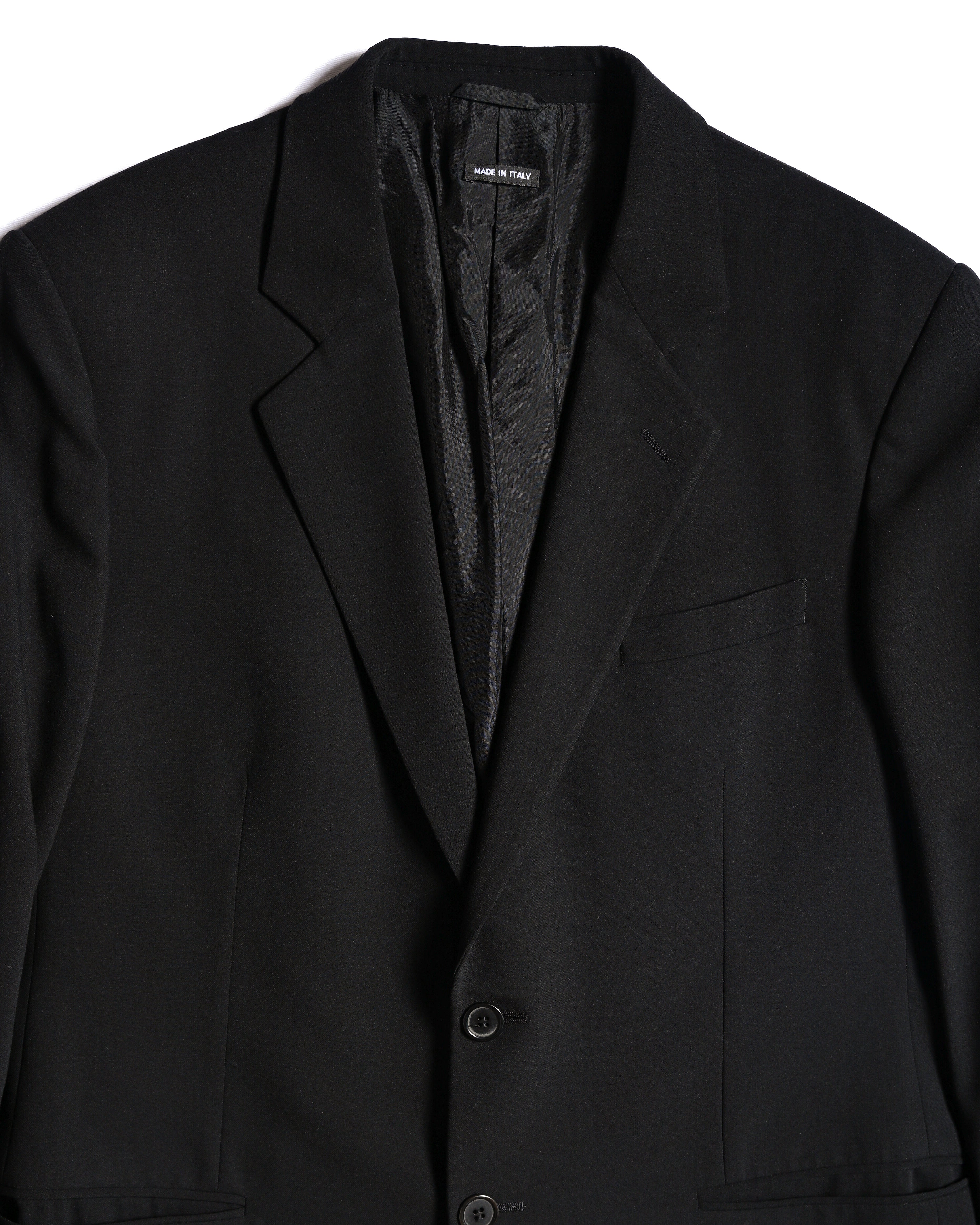 GIORGIO ARMANI/ Single Breasted 2B Pure Wool Tailored Jacket Black