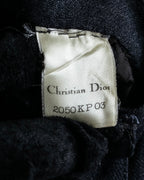"Christian Dior" Front button design flare wool skirt