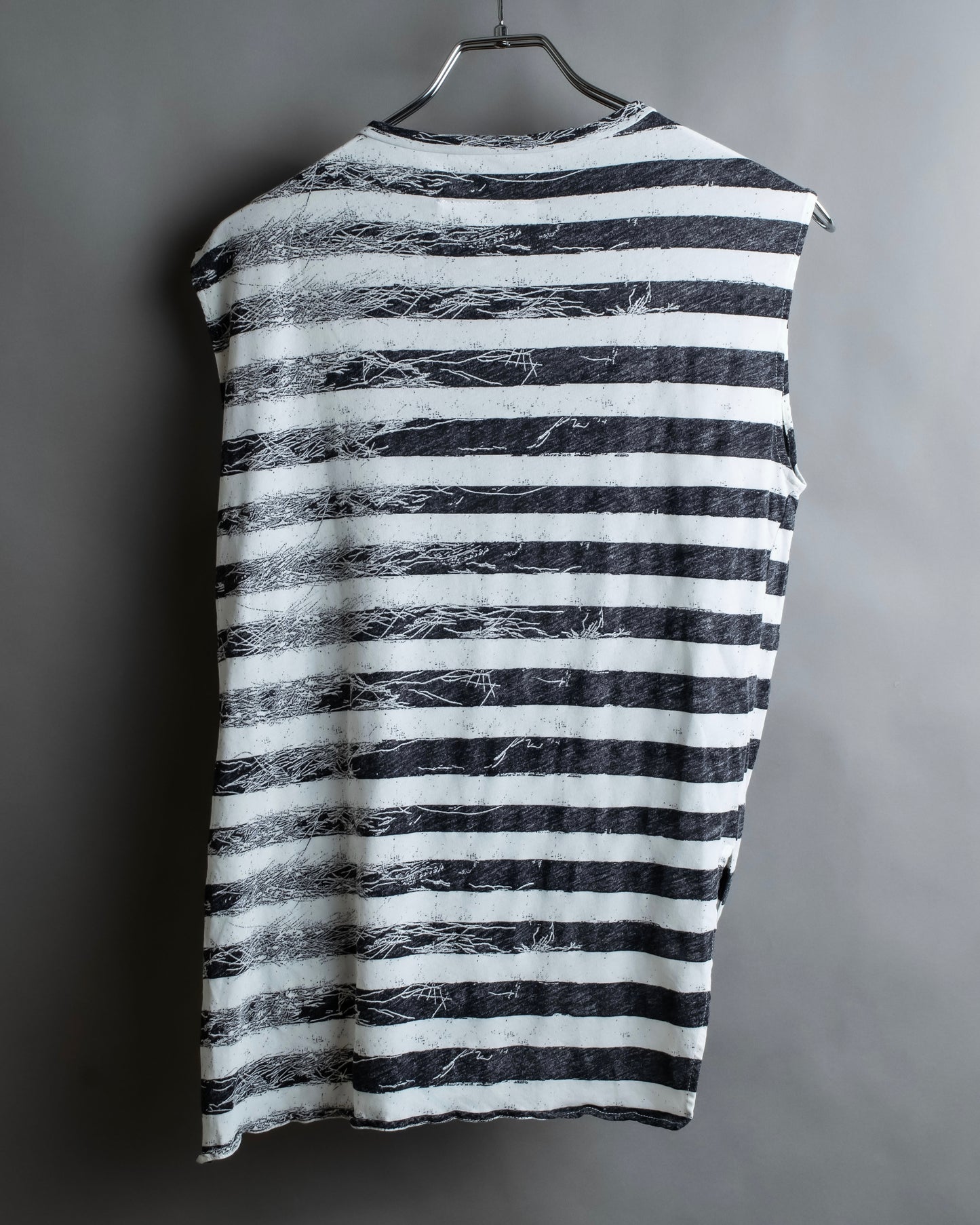 "MM6 MAISON MARGIELA" Peeling border pattern sleeveless pullover