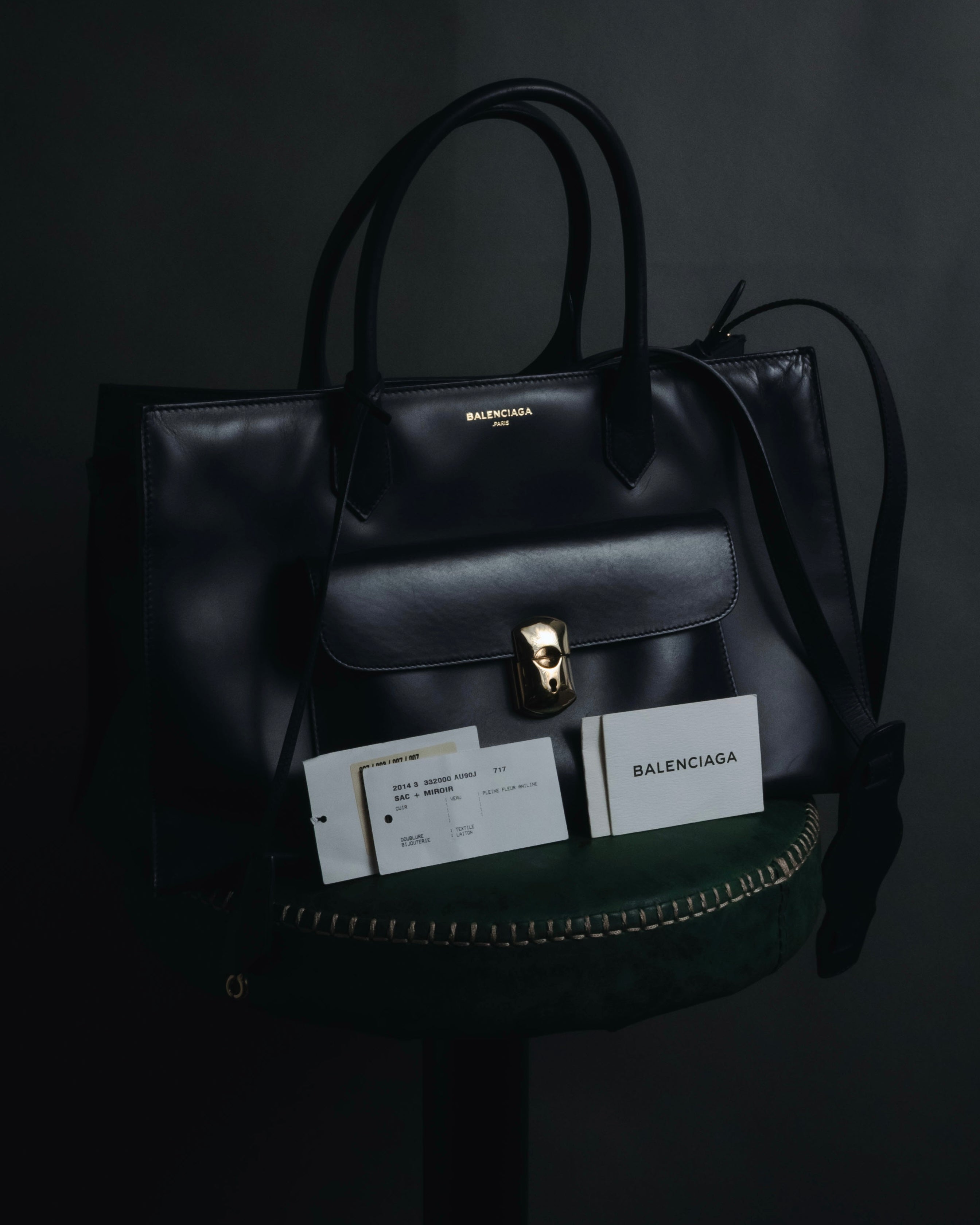 "BALENCIAGA" 2013 Autumn/Winter Padlock All Afternoon Structured Leather Bag