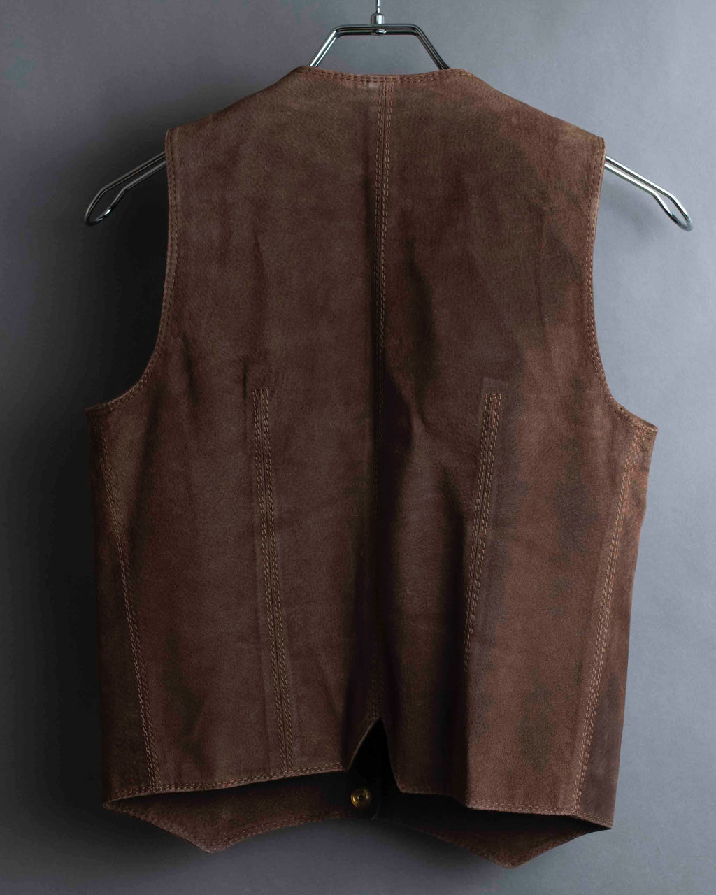 "CELINE" Horse tack motif metal fittings design suede vest