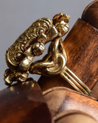 "Vintage glass stone top golden ring"