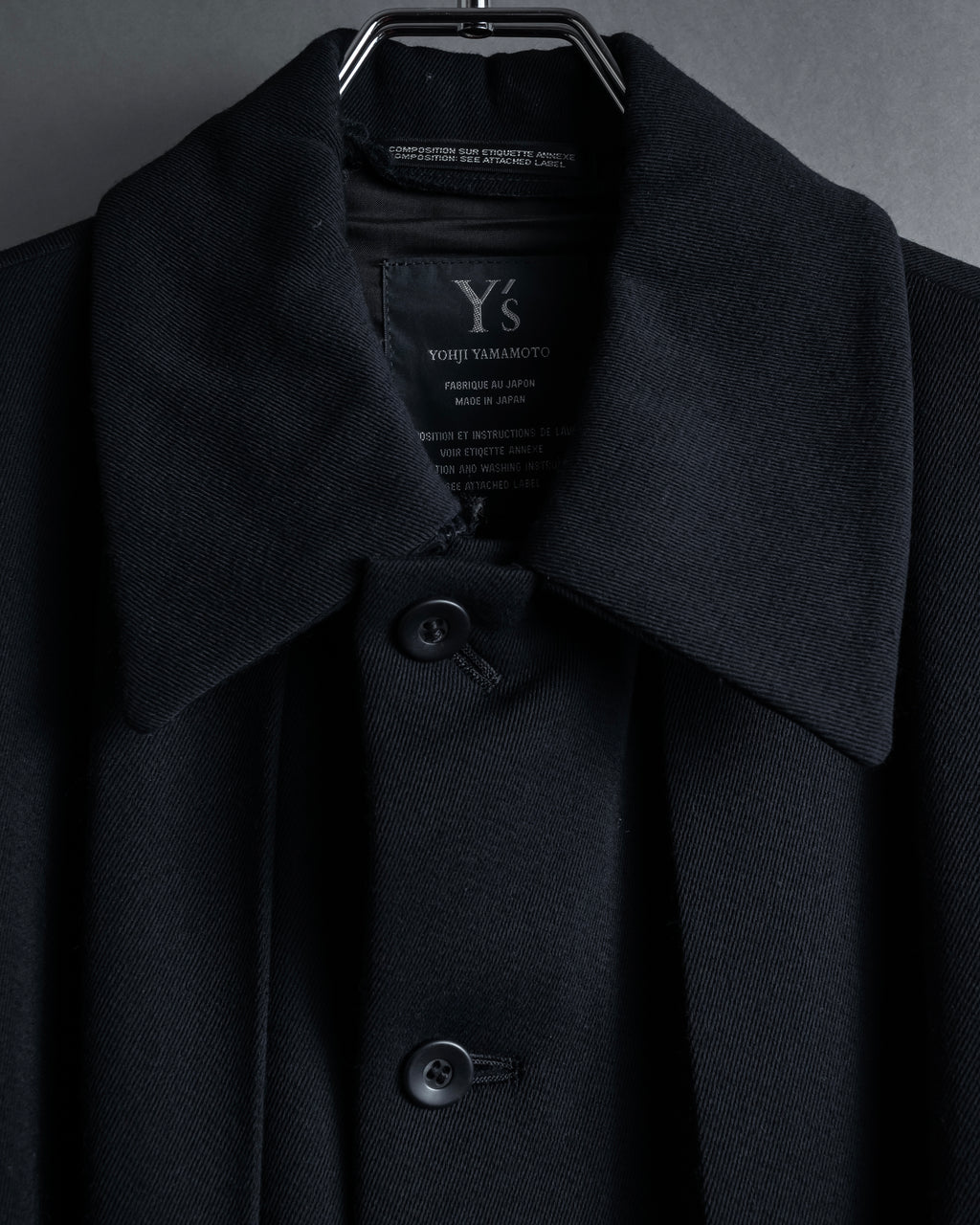 -SPECIAL- "Y's" 15AW Cape design panel oversized stand collar coat
