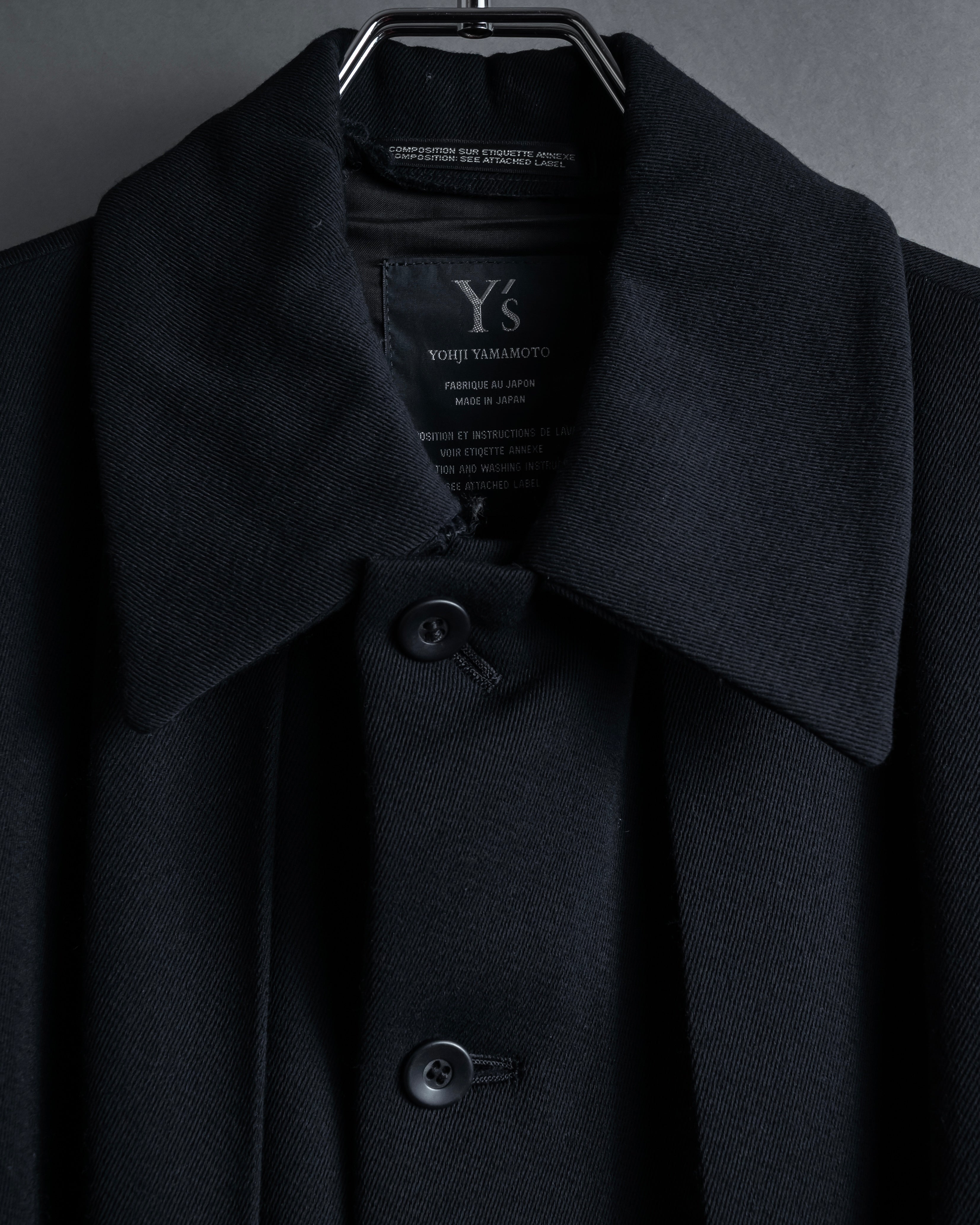 -SPECIAL- "Y's" 15AW Cape design panel oversized stand collar coat