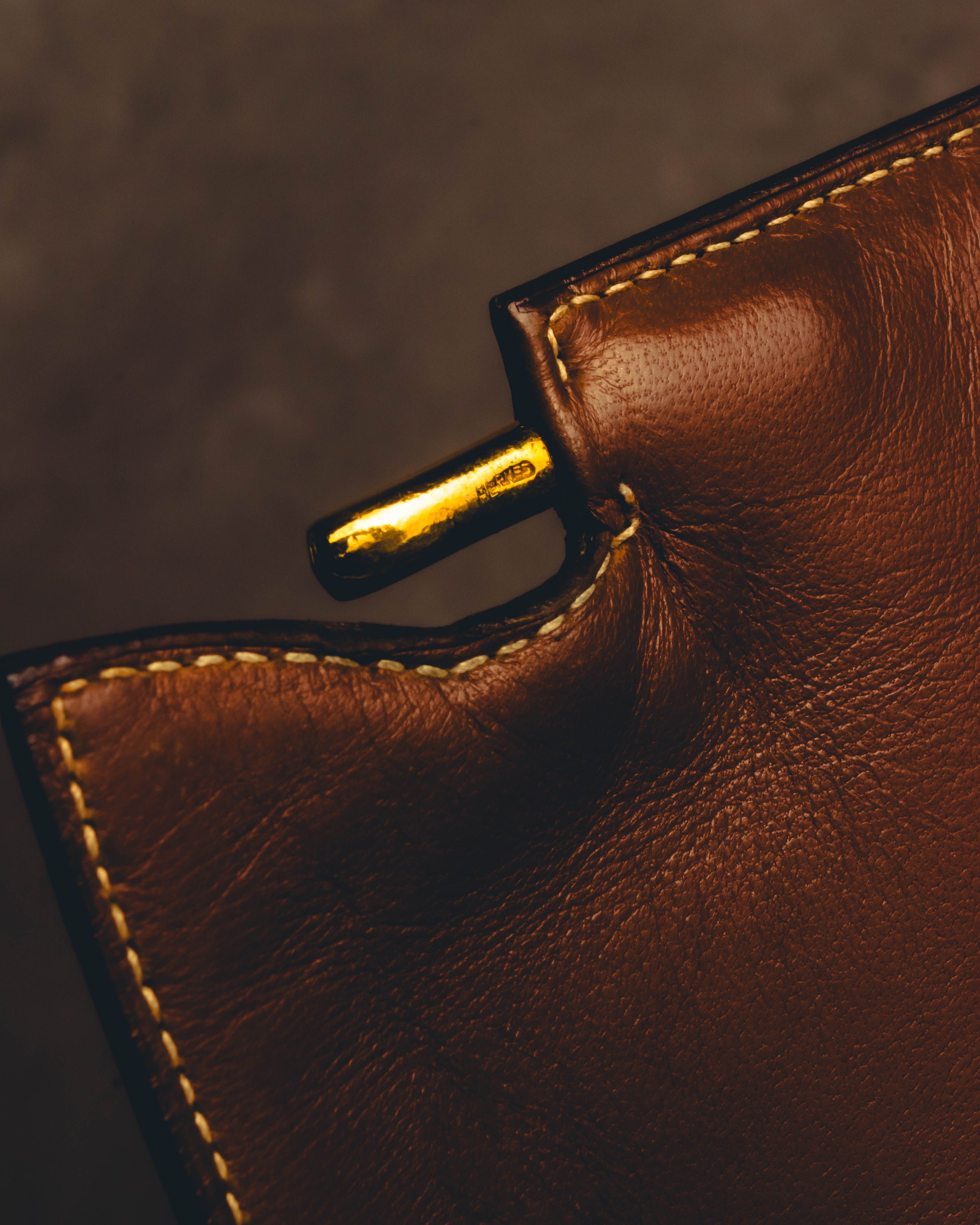 -SPECIAL- "Hermès" 80's Structured leather shoulder bag