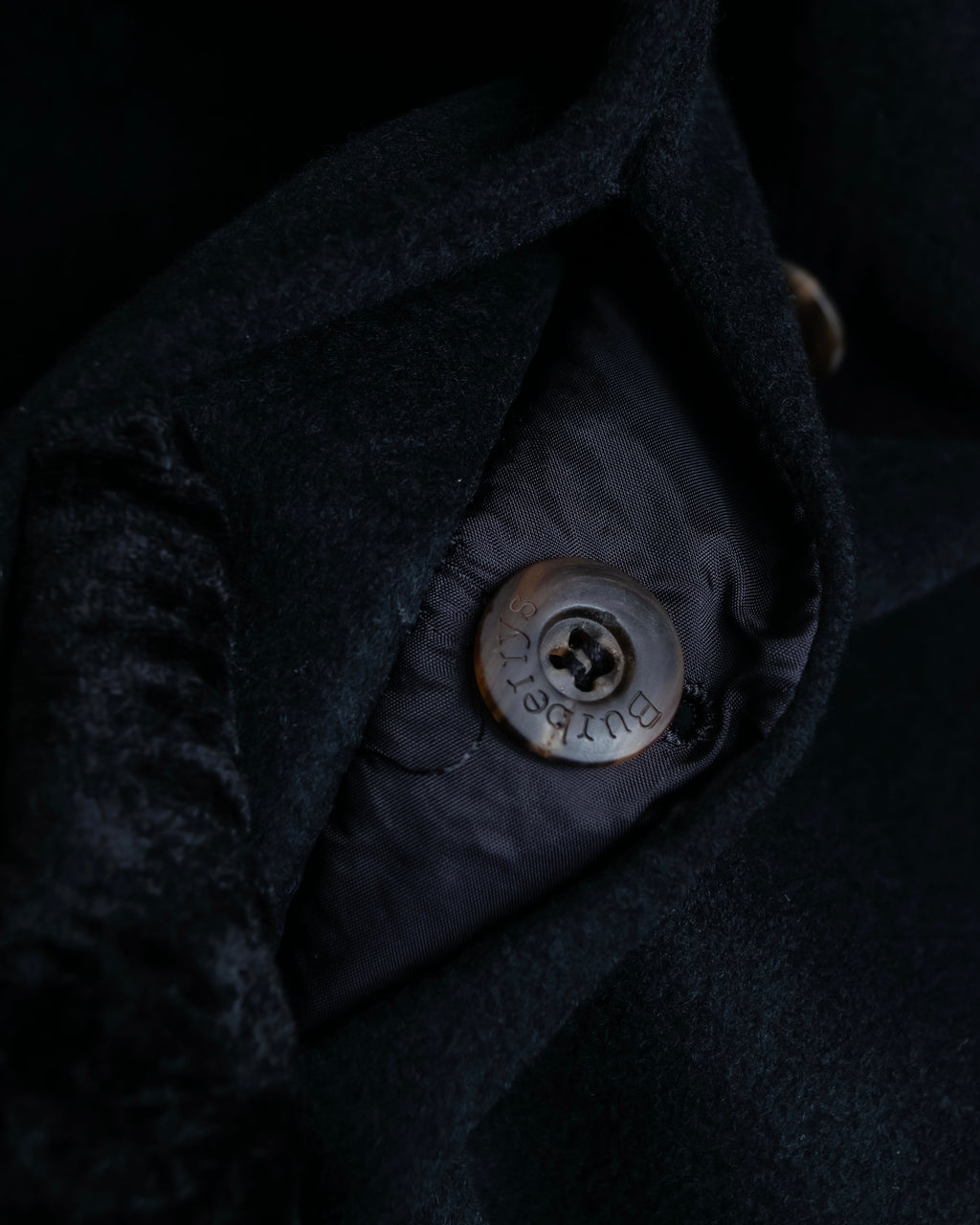 "BURBERRYS" Fly front cashmere blend soutien collar long coat