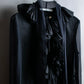 "GIVENCHY" Ribbon frill detail bow tie silk shirt ribbon frill detail