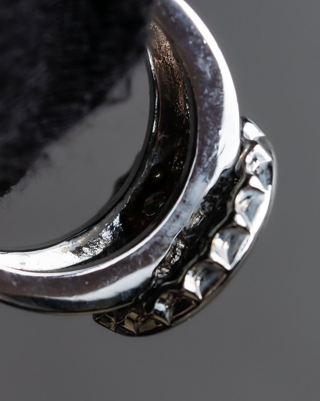 "Christian Dior" Logo lettering engraved silver ring