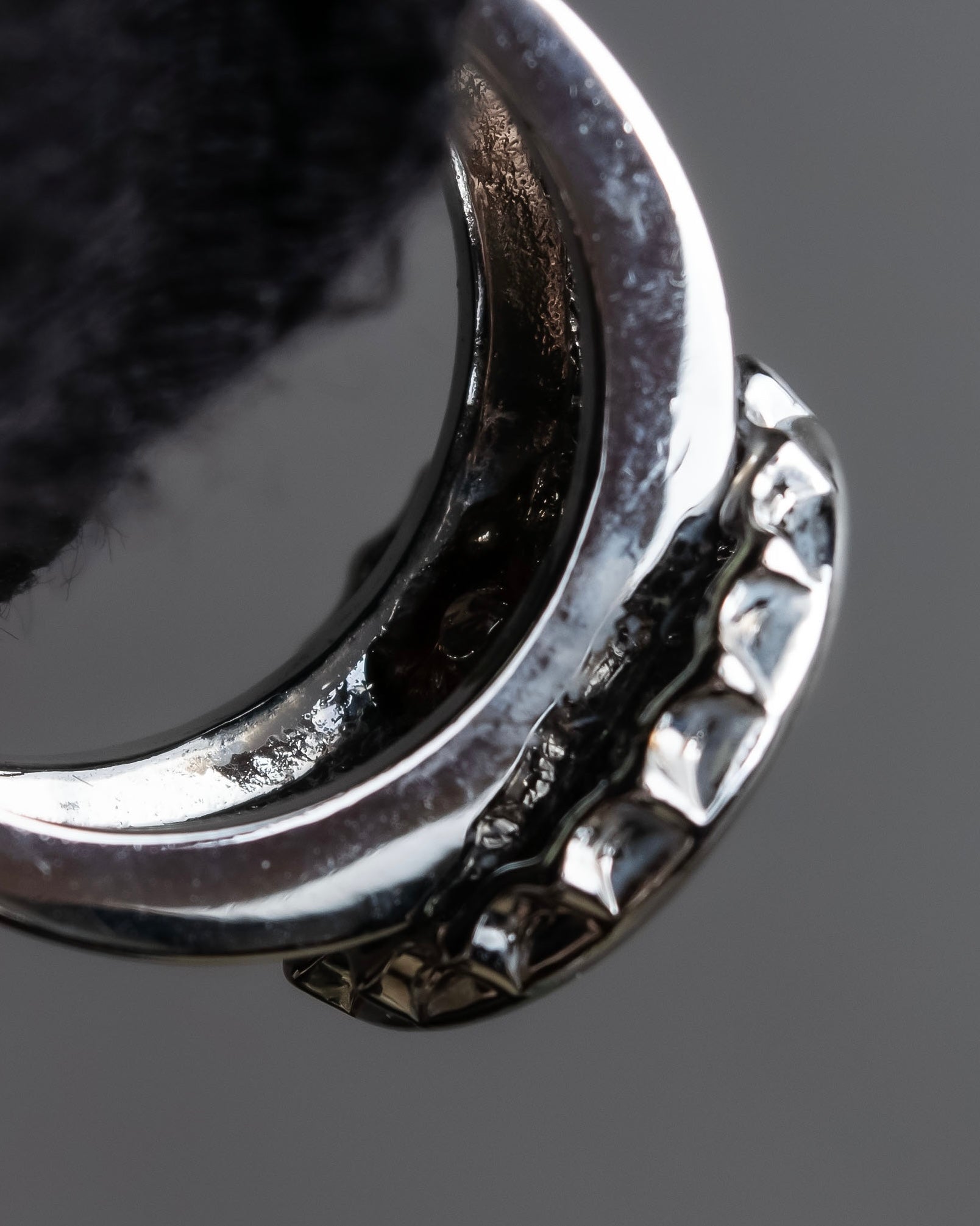 "Christian Dior" Logo lettering engraved silver ring