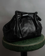 "Salvatore Ferragamo" Draping design lace-up detail leather bag
